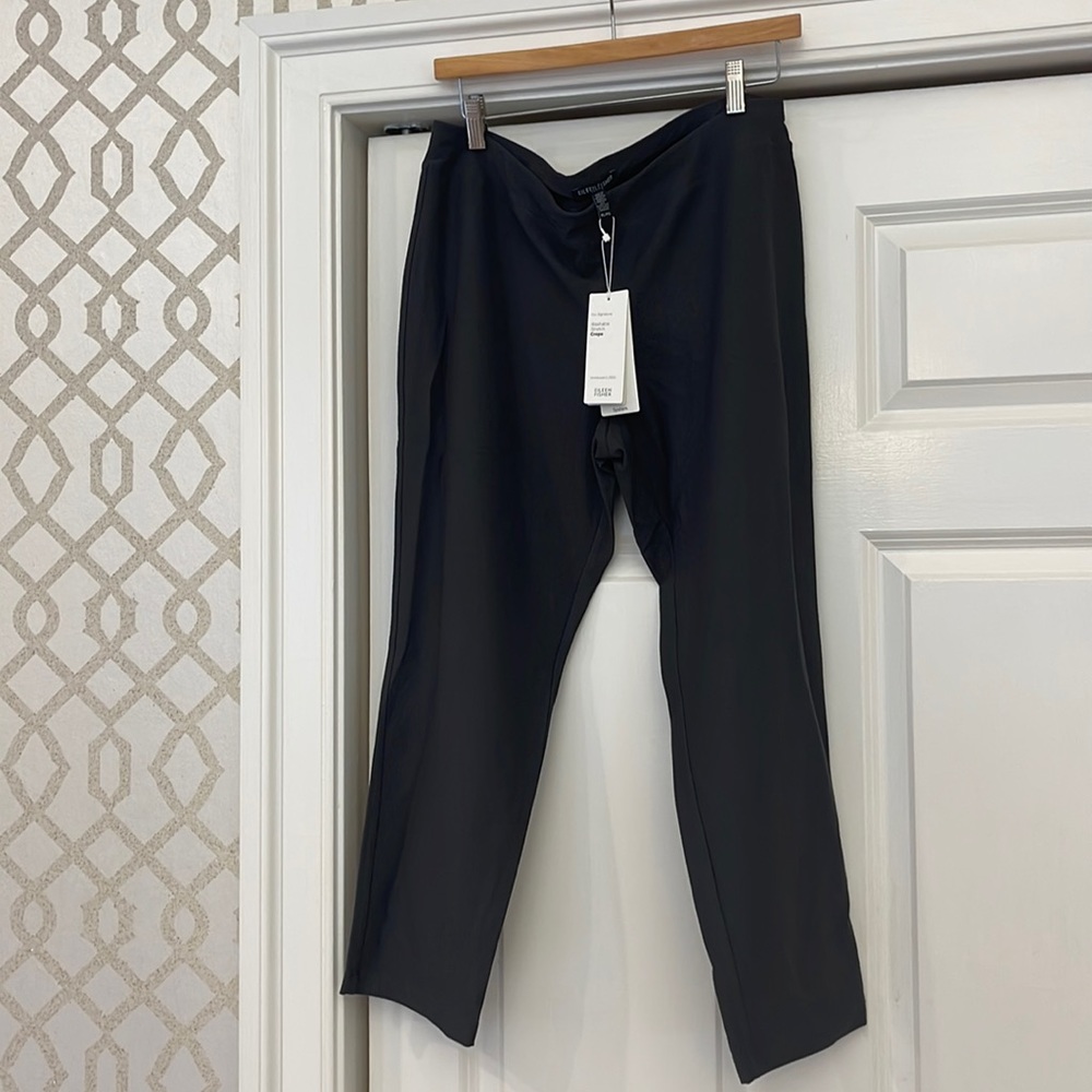 Eileen Fisher washable stretch crepe slim ankle pant NWT, PL (Bark) & XL (Black)